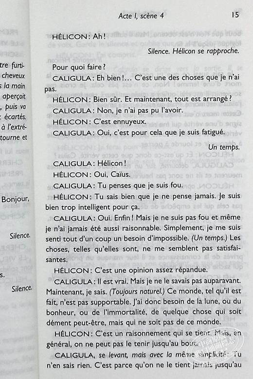 【中商原版】加缪 卡利古拉 法文原版 Caligula Albert Camus 商品图7