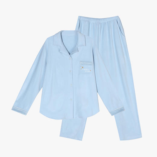 都市丽人生活家居女士保暖面料套装舒绒家居料中家居服长袖睡衣LH21J7 商品图3