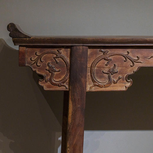 明 铁力木夹头榫螭龙纹翘头案 商品图1