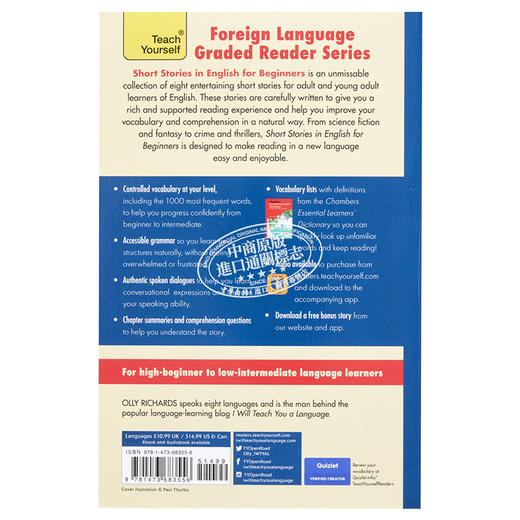 【中商原版】适合初学者的英语短篇小说 英文原版 Short Stories in English for Beginner Olly Richards 商品图1