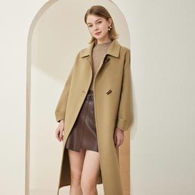 MH9E4斯尔丽瑟俪2022年冬上新商场同款简约纯色阔版长款过膝双面呢大衣