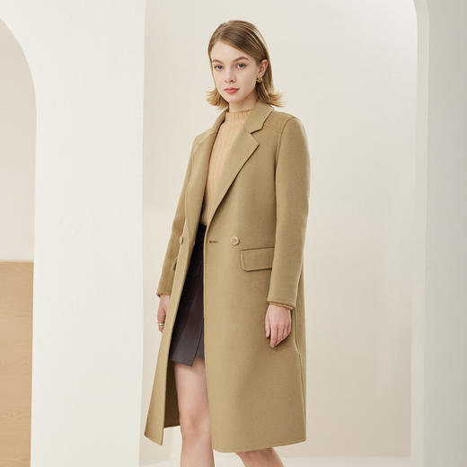 MH9E3斯尔丽瑟俪2022年冬上新商场同款法式简约西装翻领双面羊毛呢大衣 商品图0