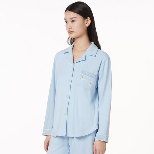 都市丽人生活家居女士保暖面料套装舒绒家居料中家居服长袖睡衣LH21J7 商品图1