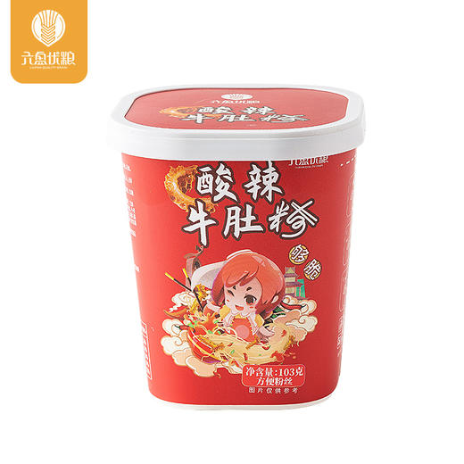 六盘优粮 酸辣牛肚粉 103g*6桶 商品图0