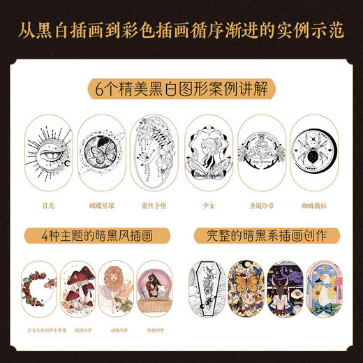 梦境边缘 暗黑风装饰插画设计技法 眼房子插画设计基础教程插画入门水彩临摹画册艺术临摹绘画技法线描手绘插画集 商品图2