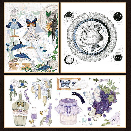 梦境边缘 暗黑风装饰插画设计技法 眼房子插画设计基础教程插画入门水彩临摹画册艺术临摹绘画技法线描手绘插画集 商品图3