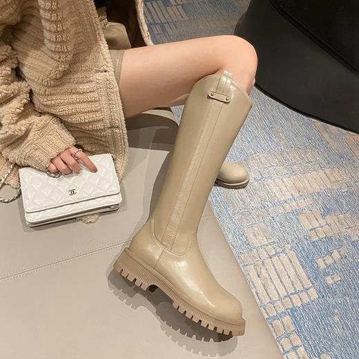 ZHR小个子长筒靴女不过膝加绒2022年冬季新款女鞋高筒V口骑士靴子 商品图11