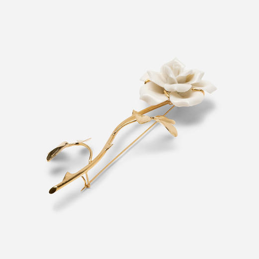 北京仓丨ANDRES GALLARDO-Rose Stem-白玫瑰 胸针［西班牙设计师］ 商品图2
