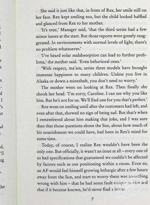 【中商原版】诺贝尔文学奖2017年得主 石黑一雄 克拉拉与太阳 英版平装 英文原版 Klara and the Sun Kazuo Ishiguro 费伯小说 商品图7