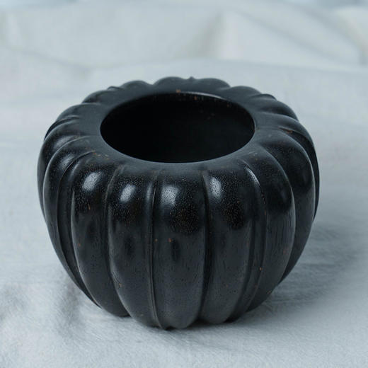 清 紫檀木雕瓜棱形围棋盒（一对） 商品图2