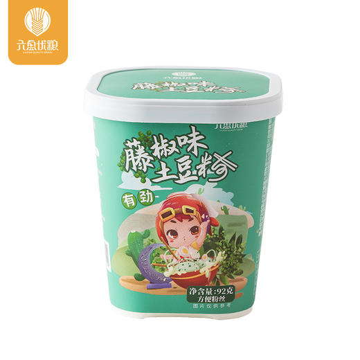 六盘优粮 藤椒味土豆粉 92g*6桶 商品图0