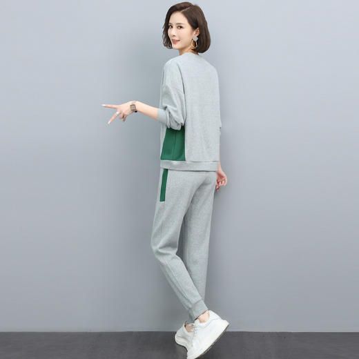 时尚拼接运动套装韩版休显瘦闲卫衣洋气减龄两件套HR-WH2125-T9 商品图2