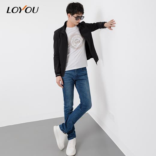 LOYOU/朗逸夹克男立领商务休闲22秋冬轻便百搭无帽外套男 商品图2
