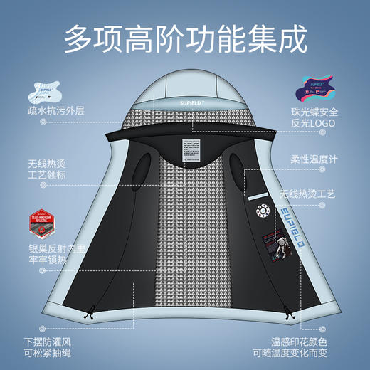 Supield素湃黑科技蓝奇热宇航气凝胶保暖抗寒棉服连帽情侣棉衣 商品图8