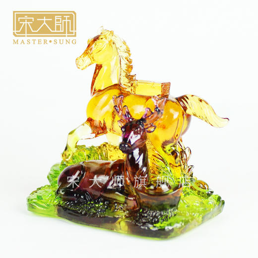 集雅轩宋韶光大师2023兔年吉祥物生肖属狗 名成利就琉璃摆件礼品 商品图3