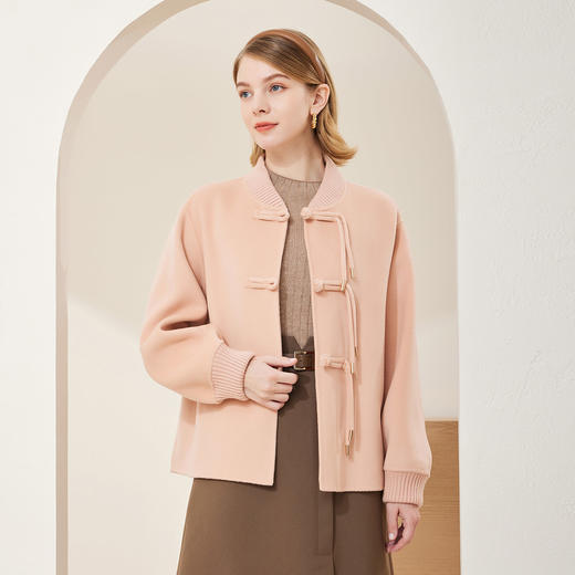 MH9Q6斯尔丽瑟俪商场同款2022年冬上新复古中国风盘扣时尚通勤短款大衣 商品图0