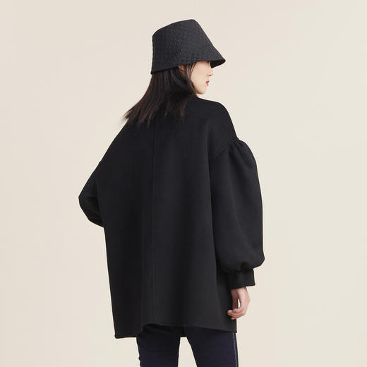 谜底双面呢大衣2022秋新款俏皮中长款泡泡袖毛呢外套女223MD1192 商品图2