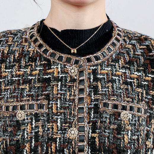 YWE X22B055小香风时尚格子外套洋气显瘦上衣 商品图3