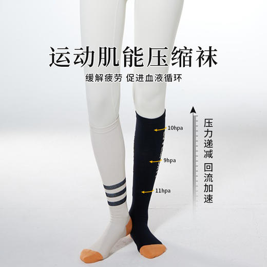 【非瑜伽袜】【潮流款2双起批】秋冬新款拼色瘦腿压力袜长筒专业运动袜 商品图2