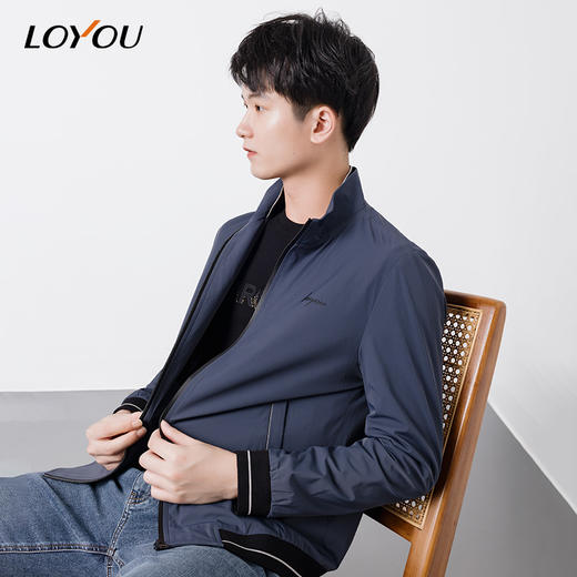 LOYOU/朗逸夹克男立领商务休闲22秋冬轻便百搭无帽外套男 商品图1