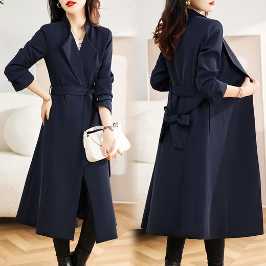 秋装新款，时尚气质简约系带长款风衣外套HR-ZYFB2272 商品图1