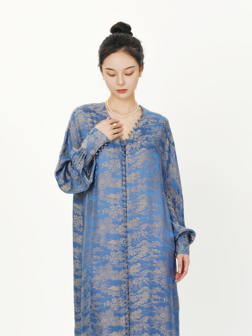 盛唐牡丹|真丝提花长袖连衣裙.潮快闪[福利品] 商品图6