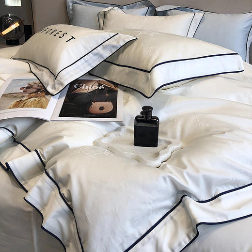 园园亲选南通家纺顶柔法式澳棉贡缎提花四件套！细腻丝滑高端耐磨紧实柔软120支棉 商品图3