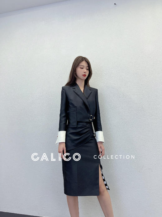 棋盘格开叉半身裙 商品图1