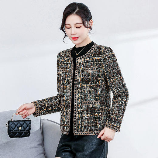 YWE X22B055小香风时尚格子外套洋气显瘦上衣 商品图1