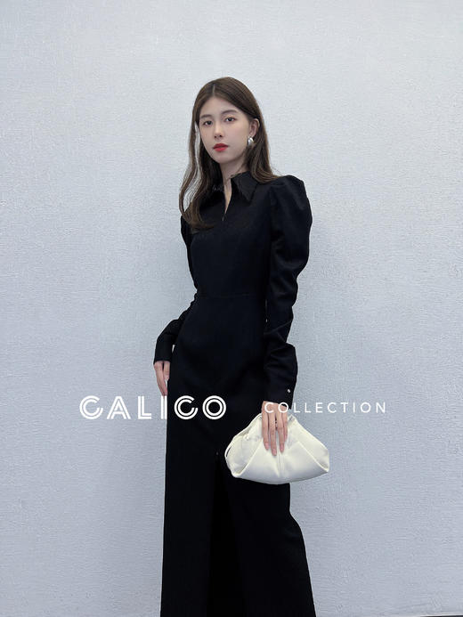 修身泡泡袖连衣裙 商品图0