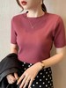 针织衫短袖女夏季2023新款套头毛衣圆领宽松打底上衣ml56 商品缩略图1