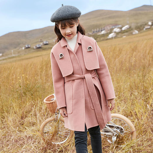 xbb093女童羊毛呢子外套秋冬新款女孩中大童两件套呢子大衣韩版 商品图1