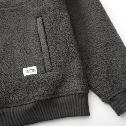 吃茶去chichaqu抓绒摇粒绒套头卫衣 商品图4