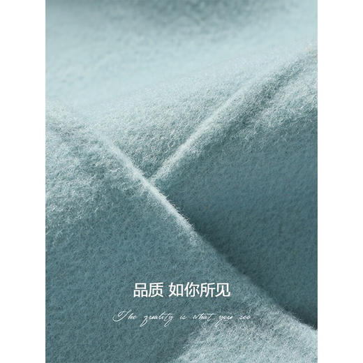 COCOBELLA雾霾蓝手工双面呢羊毛西装气质毛呢外套WL16 商品图4