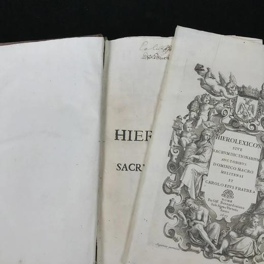 1677年 宗教辞典 数十幅原品铜版画插图 全真皮精装8开 商品图3