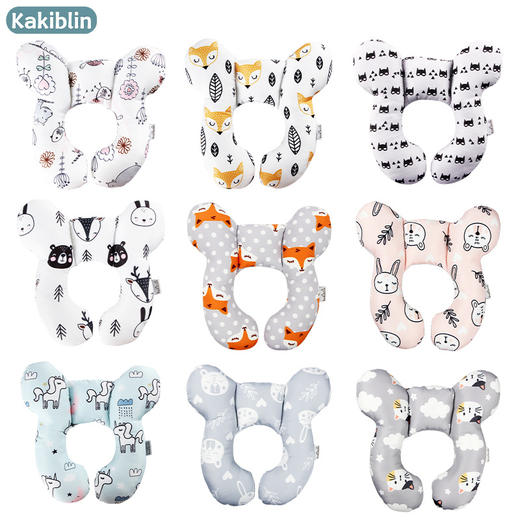 【护头护颈 宝宝出行减震又舒适】新款卡通图案儿童U型枕 外出旅行推车护颈枕婴儿头部定型枕 商品图0