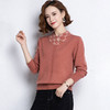 SC15-9982 翻领早秋针织衫新款薄上衣2022女士毛衣娃娃领女士打底衫秋冬毛衣 商品缩略图1