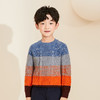 【立体绞花条纹撞色羊绒衫】羊绒世家童装纯羊绒衫秋冬新款童装针织保暖加厚毛衣 商品缩略图1