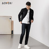 LOYOU/朗逸22秋冬新品夹克男简约百搭黑色翻领夹克休闲外套 商品缩略图2
