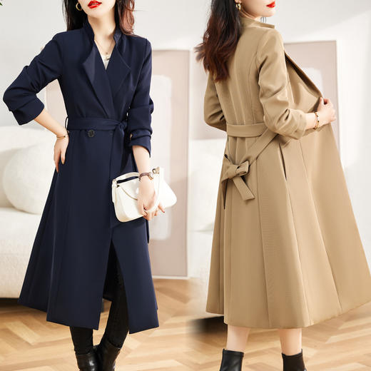 秋装新款，时尚气质简约系带长款风衣外套HR-ZYFB2272 商品图0