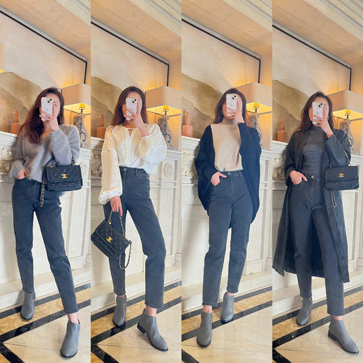 秋冬敲显瘦好穿/线下篙端品质时髦英伦短皮靴！中帮眞皮头层牛皮短筒靴 鞋楦敲秀气 显脚瘦！遮脚踝 3cm增高行走无压力 大象灰/气质棕两色 百搭日常优雅通勤，可搭配秋冬裙裤类所you穿搭！ 商品图4