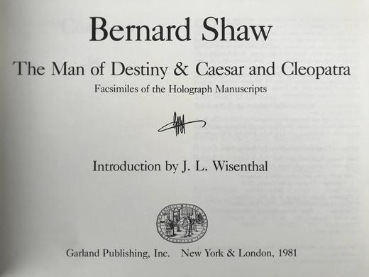 萧伯纳《命运之人》《凯撒和克娄巴特拉》手稿影集 精装16开 商品图2