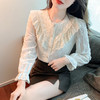 设计感小众纯色衬衫，秋季新款时尚立领上衣洋气蕾丝打底衫KQL-9702 商品缩略图1