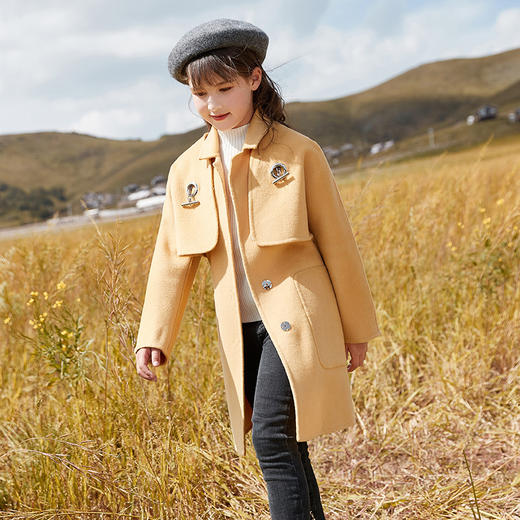 xbb093女童羊毛呢子外套秋冬新款女孩中大童两件套呢子大衣韩版 商品图6