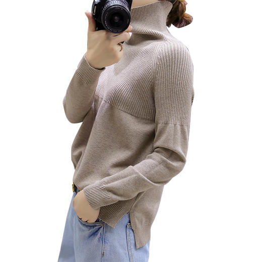 针织衫宽松慵懒风加厚高领毛衣女ap56 商品图1