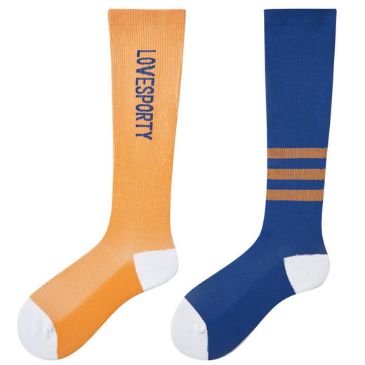 【非瑜伽袜】【潮流款2双起批】秋冬新款拼色瘦腿压力袜长筒专业运动袜 商品图4