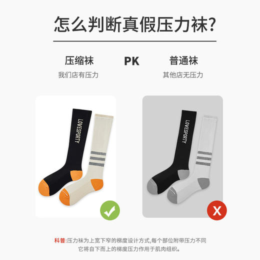 【非瑜伽袜】【潮流款2双起批】秋冬新款拼色瘦腿压力袜长筒专业运动袜 商品图1
