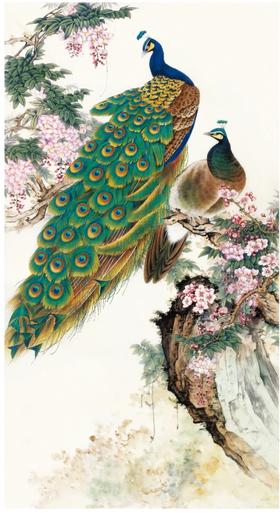  【国画教程】工笔孔雀《花开烂漫》绘制步骤 