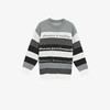 西遇条纹长袖针织衫男2023年冬季新款拼接撞色柔软保暖毛衣上衣12022430 商品缩略图0