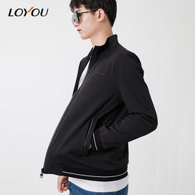 LOYOU/朗逸夹克男立领商务休闲22秋冬轻便百搭无帽外套男